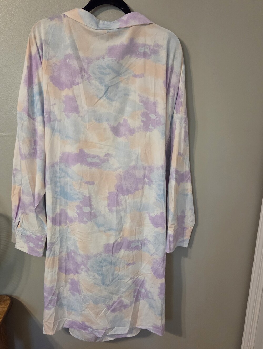 Missguided Women's Plus Size Abstract Print Tie Front Mini Shirt Dress. Sz 24 - Picture 4 of 6